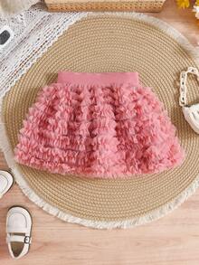 2pcs/Set Young Girl Net Patchwork T-Shirt + Tutu Skirt Set
