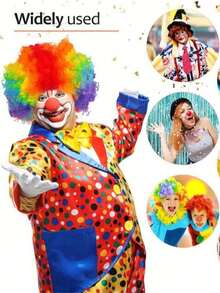 Colorful Fluffy Explosion Head Synthetic Wigs For Party, Holiday, Halloween, Costume, Masquerade Ball (Glasses Not Included)