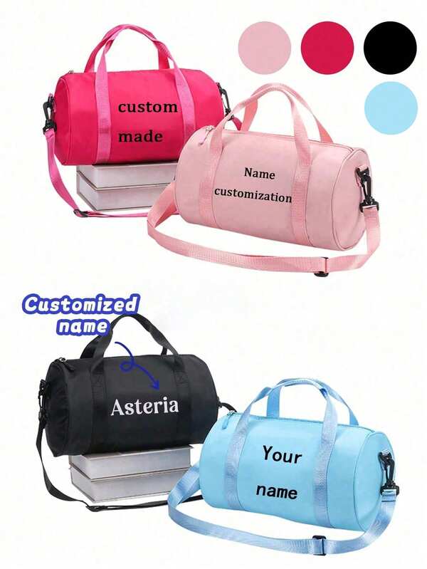 1 pieza Bolsa de deporte personalizada con nombre, bolsa de viaje de material impermeable para exteriores, de gran capacidad, adecuada como bolso de hombro y bolsa de deporte, uso diario, regalo para familiares y amigos