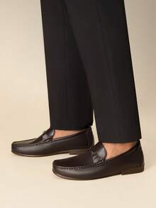 Men's Driving Loafers Slip On Casual Comfortable Dress Leather Shoes For Men Mens Dress Loafers - Cà phê nâu - Xem 7