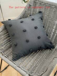 1pc 3D Floral Cut Ball Pillow Cover With Hidden Zipper, Pillow Core Not Included