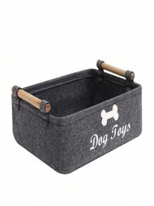 1pc Pet Dog Toy Storage Box, Casual Home Organizer Goods