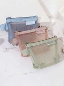 1个/2个装极简3D三角网状透明零钱包，大容量钥匙扣包，耳机盒，多功能化妆包，收纳包，文具整理包，线缆整理包，化妆包，梳妆台，化妆品收纳包，洗漱包，桌面收纳包，化妆包，化妆袋，化妆品收纳包，化妆袋，梳妆台，化妆袋，小化妆包，化妆包，大化妆包，圣诞礼物，小袋，手拿包/小手提包，化妆品收纳包，小袋，刷子收纳袋，迷你小袋，大容量小袋，小袋，化妆袋，旅行必备 - 彩色 - 查看 12