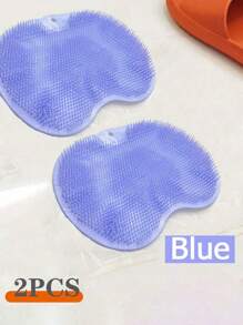 1pc/2pcs Silicone TPR Bath Massage Mat, Foot Massage Brush, Wall-Mounted Bathroom Back Scrubber With Suction Cup
