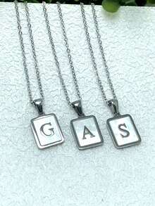 1pc Personalized Initial Necklace Stainless Steel Non Tarnish Women Letter Necklace