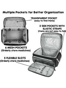 1pc Hot Selling First Aid Kit Multi-Function Multi-Pocket Storage Bag Medicine Bottle Storage Bag First Aid Medical Box Portable Medical Tool Kit Travel Medicine Bag