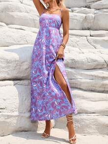 QIANZHIDU Women's Holiday Cream Yellow Floral Dress Women's Graduation Dress Independence Day Dress Cashew Flower Sling Leisure Holiday Style Romantic Seaside Holiday Dresses For Women Spring And Summer Beach Dresses For Women Boho Dresses For Women Summer Dresses For Women Women Long Dresses Vacation Dress Women Maxi Dresses,Sun Dress - Multicolor - View 6