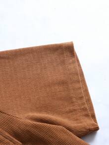Nuevo conjunto de verano para hombres de camisa holgada de unicolor con múltiples bolsillos y botones + pantalones cortos con cordón, conjunto casual de vacaciones, deportivo y básico diario, 2 piezas - Marrón - Ver 6