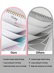 1pc ADHD To Do List Notepad, Simple A5 Undated To Do List Daily Planner Notepad With Multiple Functions For Task & Goals Management, 52 Sheets, Office & School Supplies, Fathers Day Gifts,School Supplies,Back To School