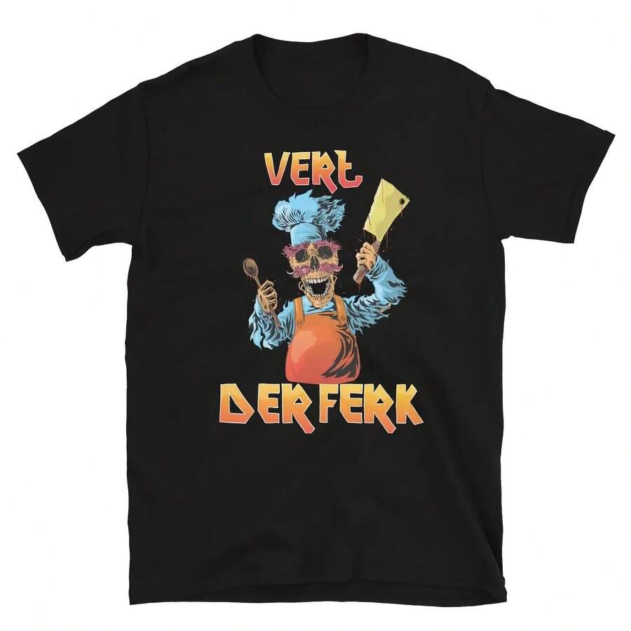 180g Pure Cotton Swedish-Chef Vert-Der-Ferk Unisex T Shirt - Black - View 1