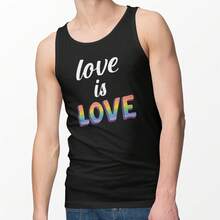 Playera Tank Top Love is Love LGBTT+ Sin Manga Caballero - Negro - Ver 1