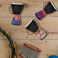 Mini Size 4 Inch African Drum Portable ABS Drum Chamber Colorful Djembe Hand Drum Professional Percussion Musical Instrument - Multicolor - View 9