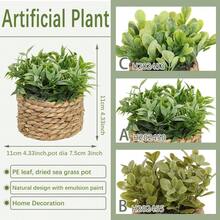 1 件，款式 A，栩栩如生的藤条编织迷你盆栽，绿色，由 PE 和聚酯纤维制成，适合学校宿舍办公室的桌面装饰，适合情人节、圣诞节、春节、派对、活动、生日、家庭入口、酒店餐厅客厅卧室、婚礼、厨房、花园、四季绿化装饰、桌面装饰、中心装饰、塑料花、情人节、礼物 - 綠色 - 查看 4