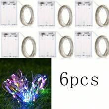 Guirnalda de luces LED 10m 100LED, luces de hadas alimentadas por pilas AA, luces de cadena de hadas impermeables de alambre de plata y cobre para bricolaje, boda, dormitorio, fiesta, decoración de flores, decoración de cumpleaños, decoración de campus, decoración de vacaciones, decoración de jardín de patios, etc.
