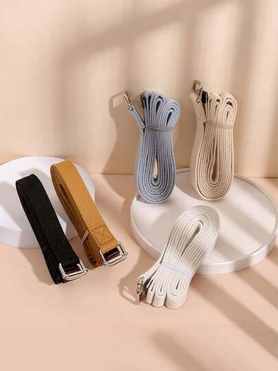 1 件 250 * 2.5 厘米瑜伽阻力带、拉伸带、金属扣瑜伽带、多功能捆绑带、拉力带、肩部热身拉伸带、编织瑜伽绳、家庭辅助普拉提拉伸、初学者健身训练、塑形、室内外运动、瑜伽垫锻炼