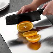1pc Antibacterial Stainless Steel Cutting Board, Dual-Side Chopping Board For Home Kitchen