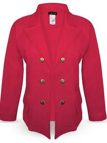 Formal Button-Down Jacket - Red - View 2