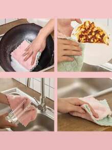 20/10/5pcs Extra Large & Thick Cleaning Cloths, Soft Absorbent Non-Stick Oil, Easywels, Suitable For Kitchen, Dining Table Cleaning, Kitchen Cleaning Tools, Car Washing Cloths, Super Absorbent Microfiber Dishcloths, Strong Oil Removal Ability, No Shedding, Random Colors