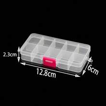 Caja de almacenamiento de plástico rectangular ajustable con ranuras, transparente, para joyería, collares, organizador de artesanía, contenedor para cuentas y joyas