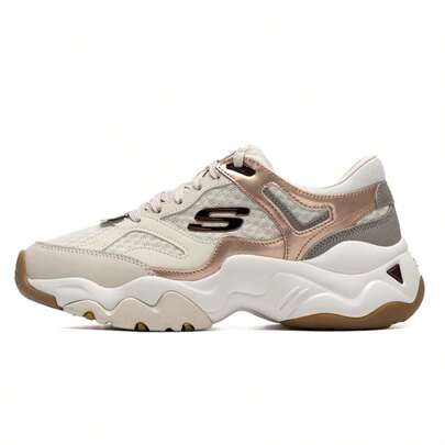 Skechers D”LITES系列时尚系带运动鞋，女士轻便户外休闲鞋，12958-NTGD
