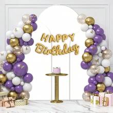 1 pièce, 1,80 m / 2 m / 2,20 m Couvre-arche de mariage blanc romantique, rideau d'arche circulaire, support de décor de fond, décoration de fête d'anniversaire, de banquet, de mariage/de la Saint-Valentin/de cérémonie de remise des diplômes