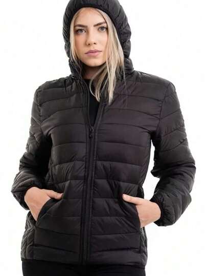 Jaqueta Feminina Acochoada Com Touca Removivel