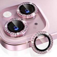 Glitter Shiny Camera Lens Protector Kit For All Models/XR/11/11PROMAX/12/12PROMAX/13/14/14PROMAX/15/15PROMAX/16/16PULS/16PROMAX - Pink - View 1