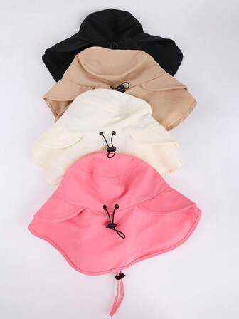 1 st snabbtorkande solhatt för baby/barn med stor sjal och bred brätte, lämplig för sommarbarn pojkar flickor utomhusaktiviteter, parker, strand, simning solskyddshatt