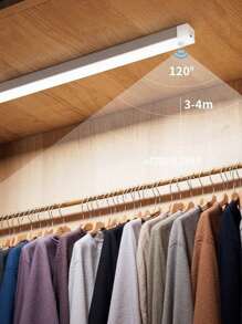 1条无线LED人体感应橱柜灯带，磁吸式可充电感应灯，自动开关，适用于衣柜、卧室、楼梯，安装简便，光线柔和，适用于走廊、房间、橱柜等，持久耐用。