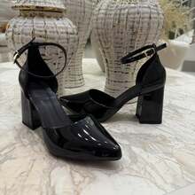 Pointed Toe Pumps Thick Heel Women's Shoes High Heel Classic Elegant 027 SHOW SHOW - màu đen - Xem 3