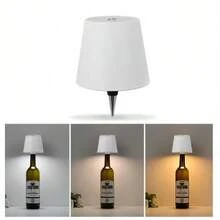 1 pieza Lámpara de botella táctil desmontable negra, lámpara de mesa recargable inalámbrica regulable de 3 colores, lámpara de botella regulable, luz LED inalámbrica a prueba de agua, adecuada para bar, restaurante y cualquier botella, decoración de fiesta, lámpara moderna, ligera, regulable, iluminación portátil