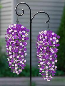 1/2/4/6pcs Artificial Eucalyptus Silk Flower Vines, UV-Resistant Greenery For Outdoor Hanging, Suitable For Anniversary, Graduation, Wedding, Party, Home, Office, Porch, Garden, Wall Decor In Spring & Summer - Morning Glory Wall Hanging Two Colors-02 - View 9