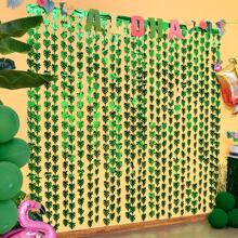 Tropical Luau Party Decorations Green Tropical Palm Leaves Photo Booth Prop Jungle Leaf Foil Fringe ,Photo Backdrop For Birthday Decorations Hawaiian Themed Dino Party