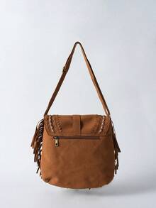 Tropiscape Túi đeo chéo vai tua rua du lịch mới 2024 dành cho nữ, túi đeo chéo vai, túi yên ngựa, thích hợp cho kỳ nghỉ mùa thu/đông, thư giãn, bãi biển, mùa thu, Giáng sinh, Giáng sinh, mùa đông, quà tặng Giáng sinh - màu nâu - Xem 6