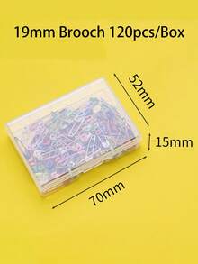 120pcs/Box Colorful Pin Brooch Candy Color Mix Small Buckle Needle Ornament Brooch Pin - Multicolor - View 8