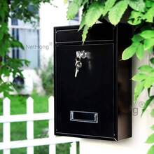 NetHong Large Letter Post Box Mail Box Steel Lockable Outdoor Wall Mounted With Keys - Black - View 3