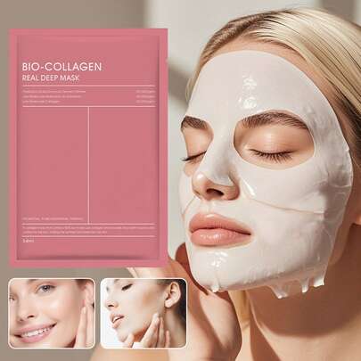 1/3/5/10/15/20 piezas Máscara de colágeno para dormir, Máscara facial hidratante nocturna, Cuidado facial hidratante, Cuidado iluminador, Cuidado de la apariencia de líneas finas, Cuidado reafirmante, Cuidado de la piel seca y opaca, Piel suave, radiante y de aspecto saludable