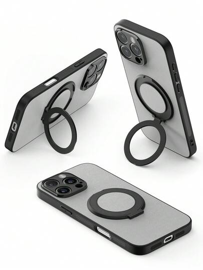 1 Piece Stand Phone Case For Iphone11, Iphone13 Case With Durable Hard Plastic Kickstand & Ring Holder Shockproof Function. Handy Matte Slim Soft Edge Case For 16 Pro Max 6.9" 2024, Adjustable Stand Phone Case Cover. Ultra-Thin Phone Case For Iphone11.