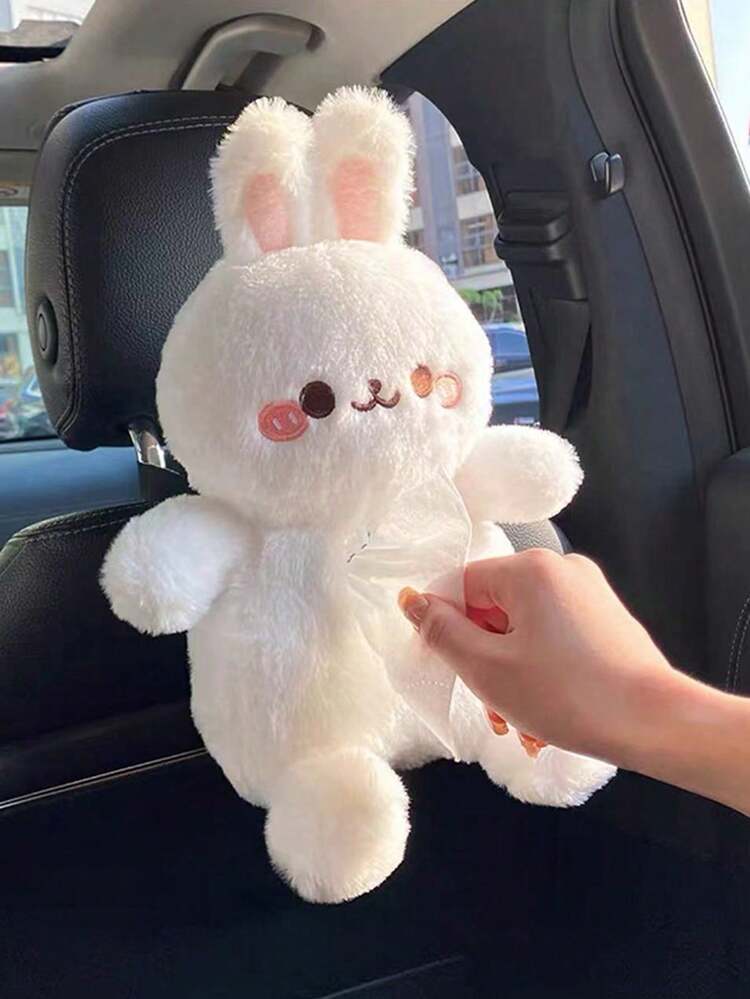 1pc Car Tissue Box Creative Plush Car Multi Functional Hanging Drawer Box Cartoon Armrest Box Car Tissue Drawer - one-size - View 14