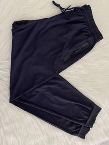 Quick-Drying Pants/Zipper Pocket/Elastic Waist/Sporty/Casual - Màu xanh hải quân - Xem 1