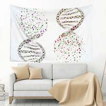 DNA Double Helix Watercolor Genetics Biology Art  40x60 Inch Horizontal Wall Tapestry 100% Polyester Ideal Decor For Living Room Bedroom Dorm Boho Style Home Decor - Black - View 3