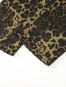 Vintage Leopard Print Straight Loose Jeans For Women, Casual Denim Pants, Street Fashion , Spring/Summer - Leopard - View 5