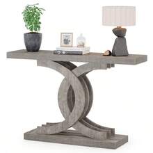 Tribesigns Console Table, Modern 39-Inch Entryway Table With Geometric Metal Legs, Accent Wood Sofa Table For Entrance, Foyer And Living Room