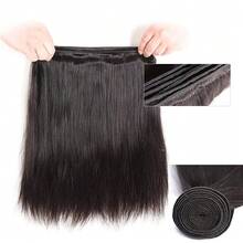 12A Straight Bundles Human Hair 26 28 30 Inch 100% Unprocessed Brazilian Virgin Hair 3 Human Hair Bundles For Women Natural Color Suitable To Wear At All Times - Natural Black - 查看 3