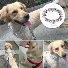 Dog Training Prong Pinch Adjustable Metal Steel Chain Choke Spike Collar 60CM - 1086358 - View 3