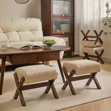 Small Footstool Shoe Changing Stool Padded Foot Rest Stool Entryway Living Room - complexion - View 7