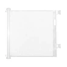 Puerta de seguridad para niños, puerta de seguridad, persiana enrollable protectora, persiana de seguridad para escaleras de bebés, puerta para mascotas, persiana retráctil, barreras extensibles para perros, 0-150/180/300 cm, color blanco