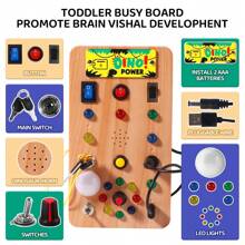1 pieza Tablero ocupado de Montessori con luces LED, interruptor y herramienta destornillador - Juguete educativo y de actividad de viaje para mejorar las habilidades motoras finas, Juguetes Montessori, Tablero ocupado, Montessori, Juguetes Montessori, Tablero ocupado, Montessori