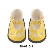 1 Pair Vintage Sweet Style Heart Hollow Out Small Leather Shoes Suitable For 14 Inch Doll, Multi-Color Fashion Cute Elegant, Suitable As Gift For Children's Day, Birthday, Festival For Kids