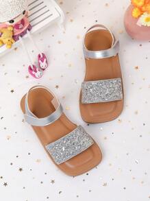 Glitter Embellished Flat Summer Girl Sandals